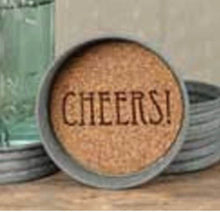 Load image into Gallery viewer, &quot;Cheers&quot; Mason Jar Lid Coasters - Set of 4
