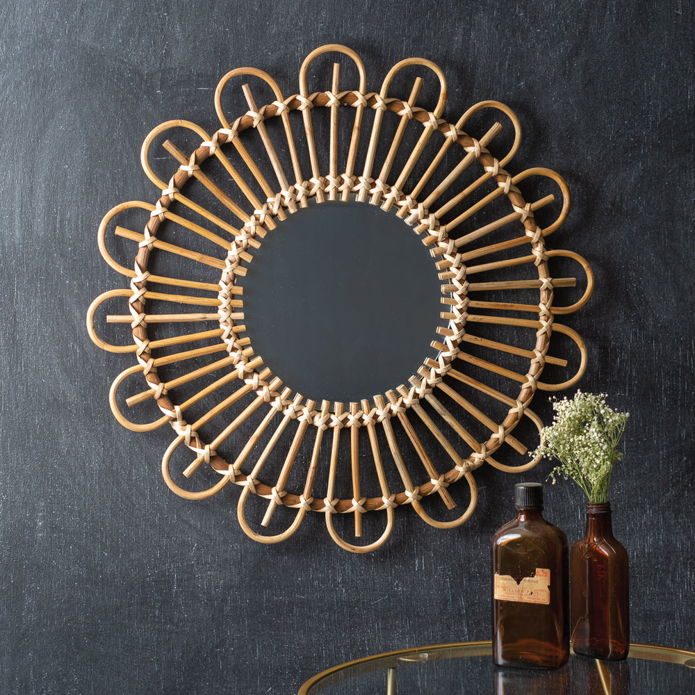 Circular Rattan Wall Mirror