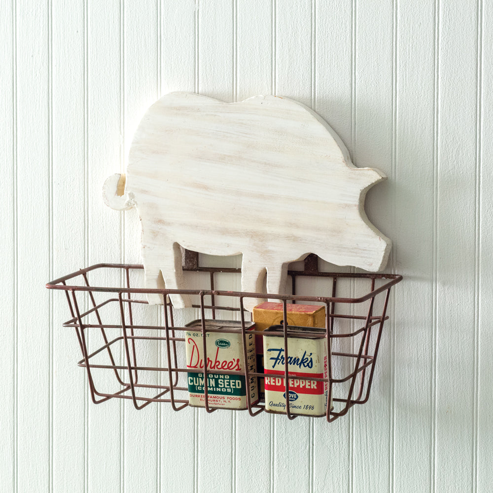 Rustic Style Pig Basket