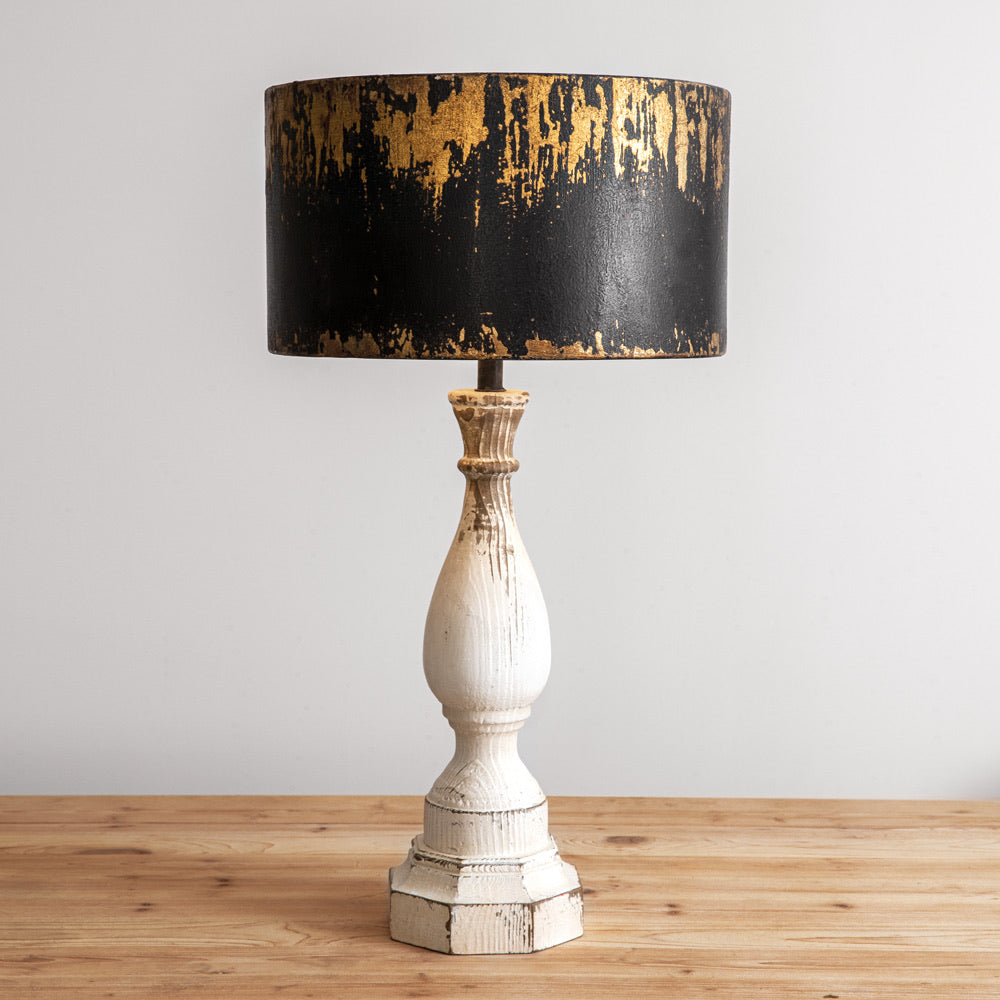 Rustic brown and White Table Lamp