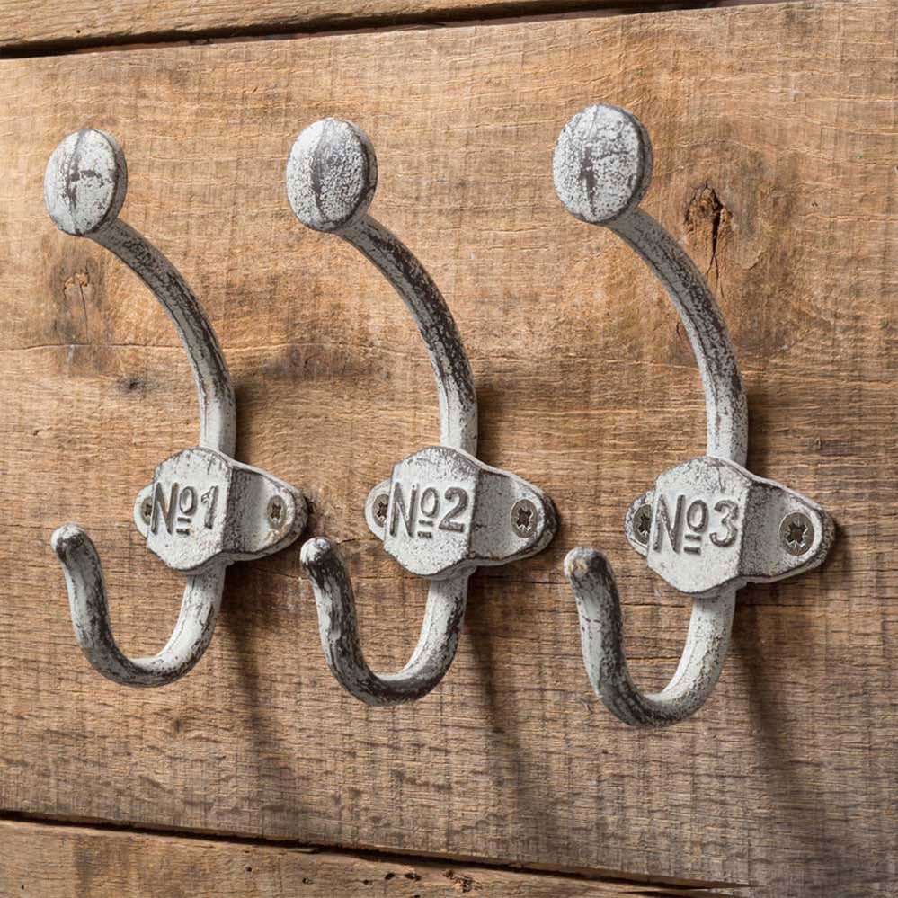 Numbered Wall Hooks - Set of 3